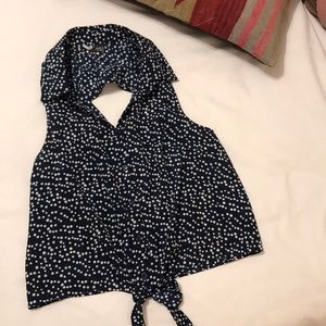 Urban outfitters Navy polka dot tank and tie